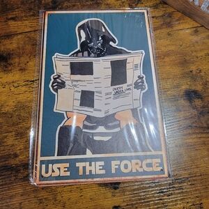 Darth Vader Use The Force Metal Sign